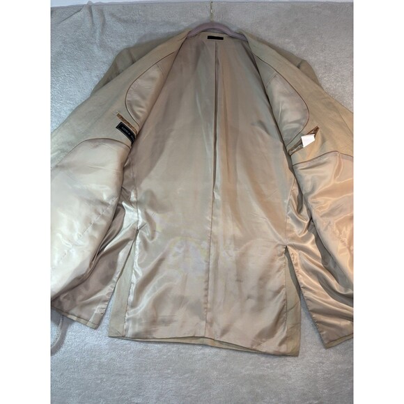 Andrew Fezza Men’s Classic Fit Blazer Jacket 50 L Beige Linen Sport Coat - Picture 13 of 16